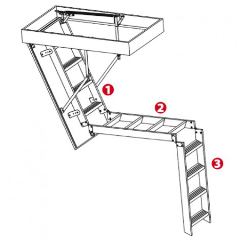 Трисекційні сходи для горища OMAN ALU PROFI EXTRA 110х55 см